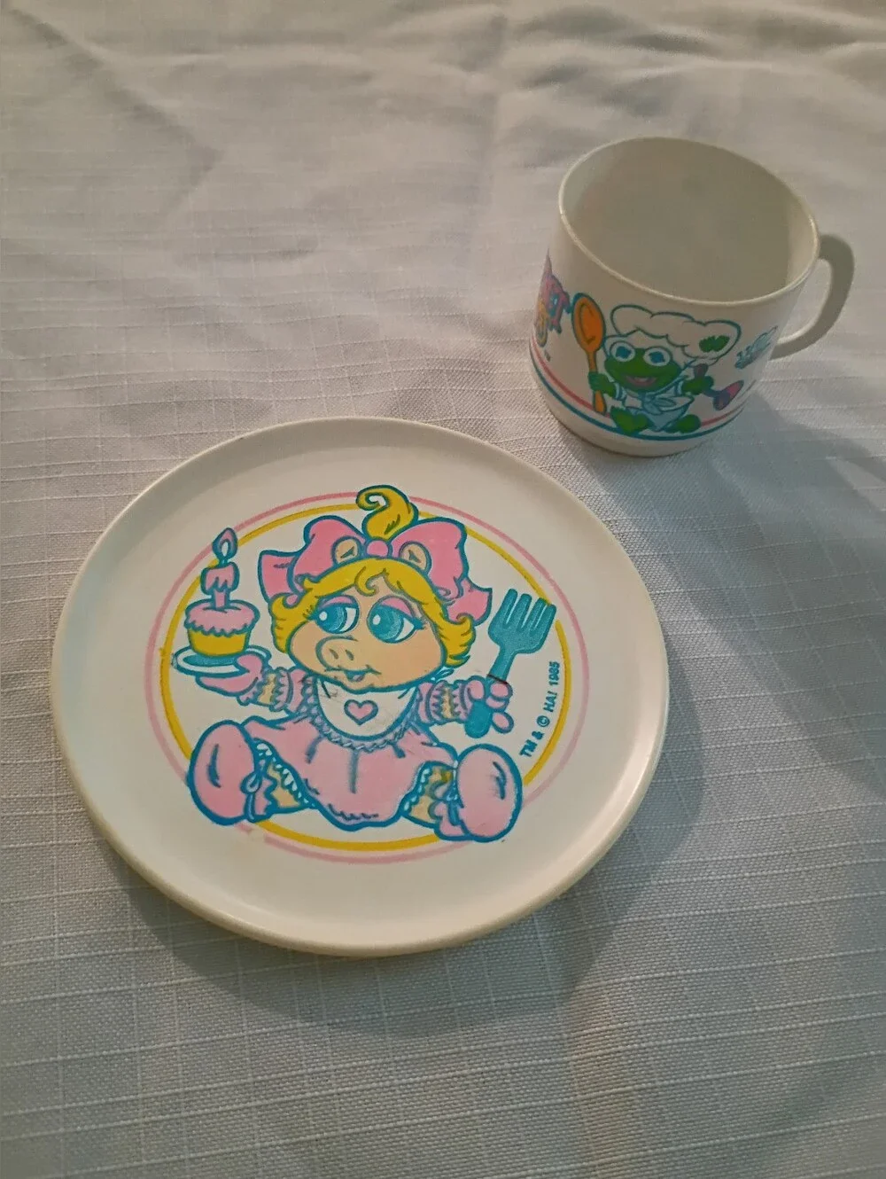 Jim Henson The Muppet Babies Plastic Cup And Plate.
